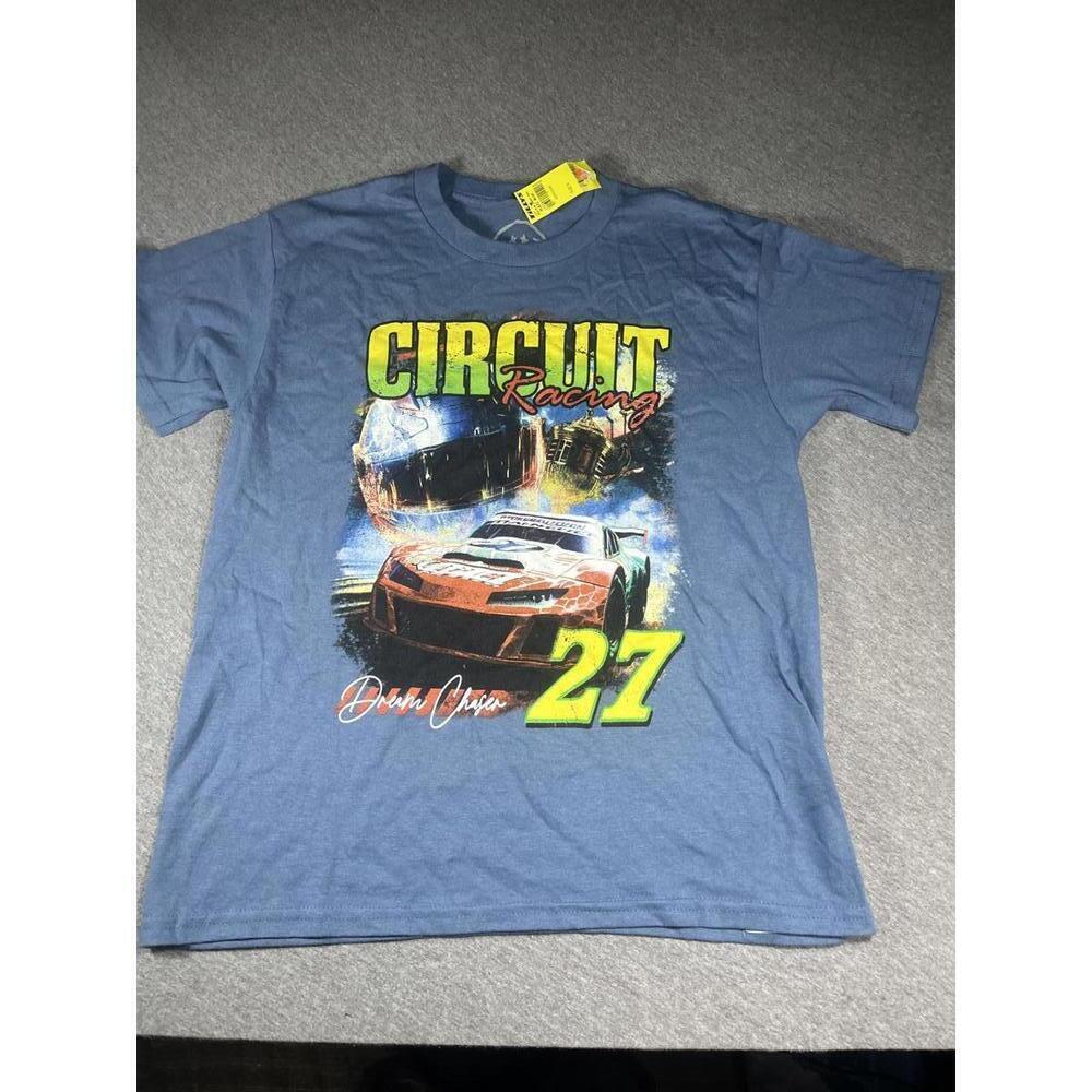NWT Circuit Dreamchaser #27 Youth Small Racing NASCAR  Graphic T-Shirt in Blue